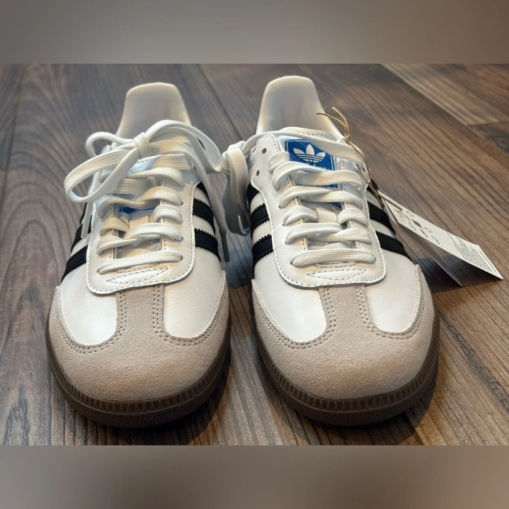 Adidas Samba OG White, Black, and Tan/Gum Sneakers NWT - Picture 8 of 9